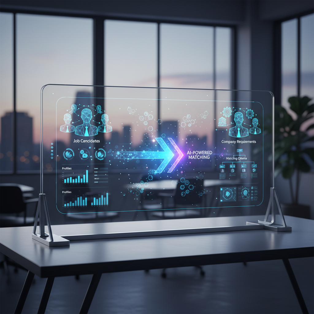 Interface de logiciel IA pour le recrutement de talents.
