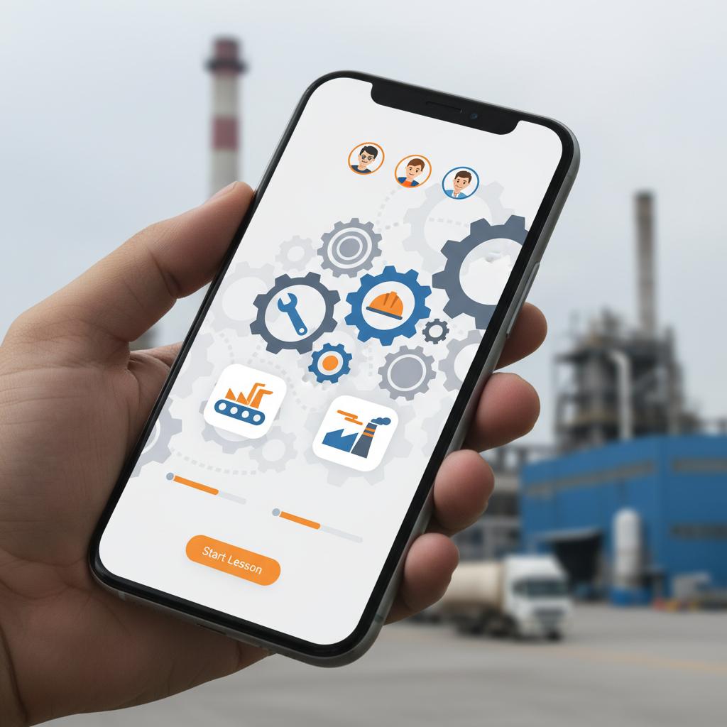 Une application d'apprentissage du français pour le vocabulaire industriel.